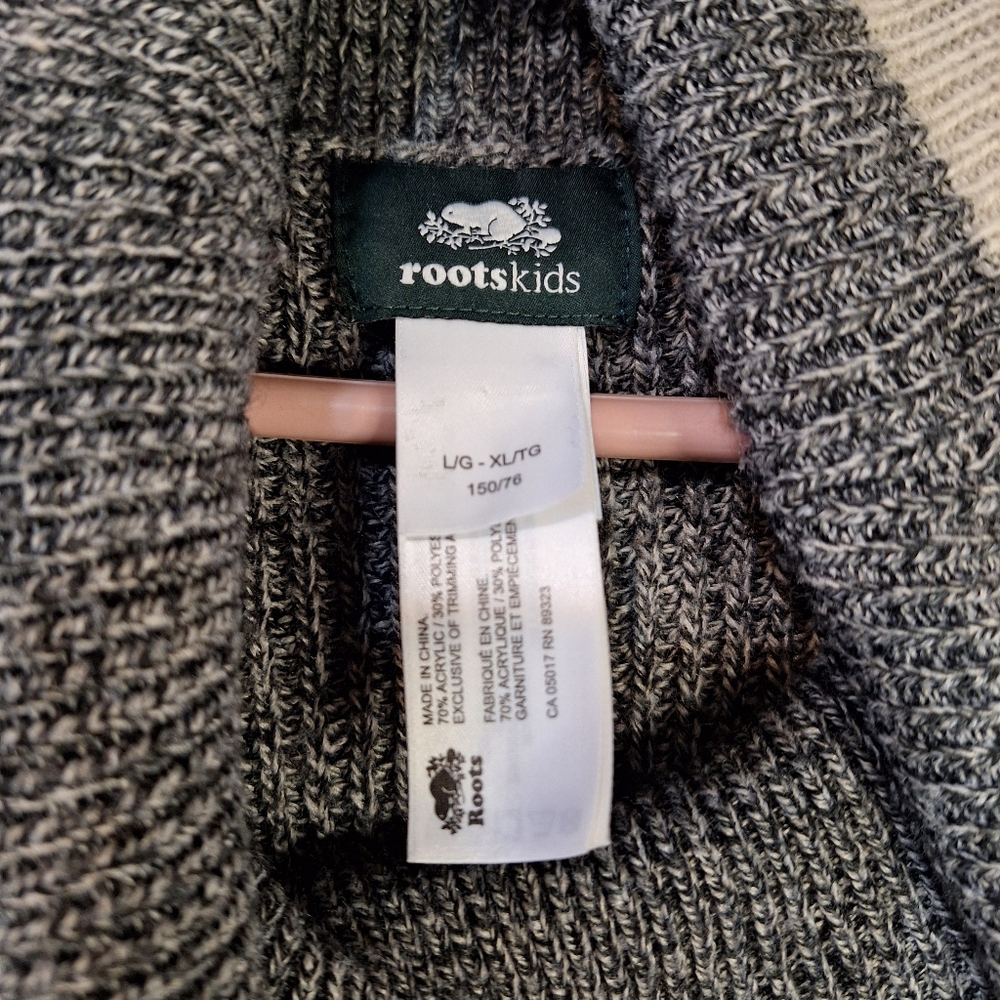 Roots Cabin Salt Pepper Knit Turtleneck Poncho Vintage Y2K Kids L/XL Adult S/M - Picture 5 of 11